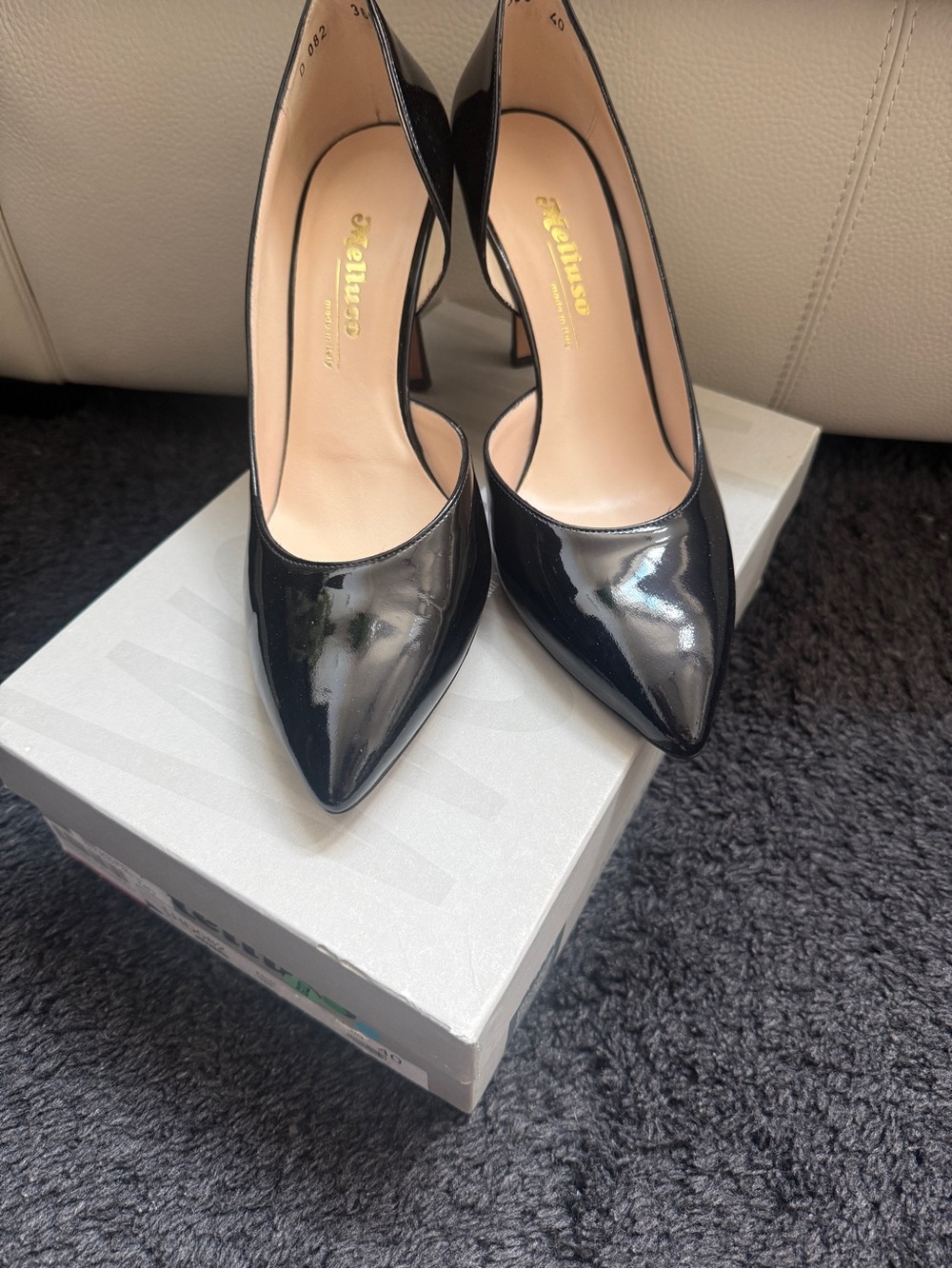 Melluso black patent leather D'Orsay high-heel pumps s 40 US 10